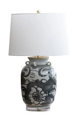 Blue Ocean Brown - Jingdezhen Porcelain Hand Painted Folk Lamp