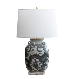 Blue Ocean Brown - Jingdezhen Porcelain Hand Painted Folk Lamp