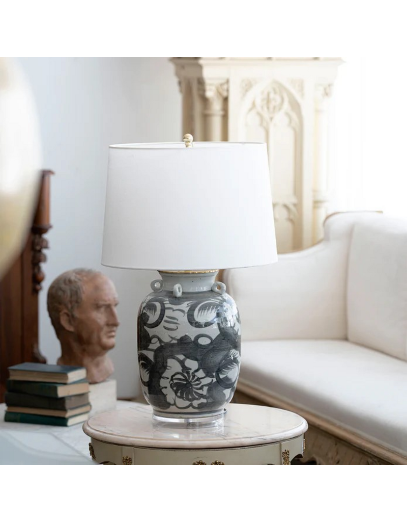 Blue Ocean Brown - Jingdezhen Porcelain Hand Painted Folk Lamp