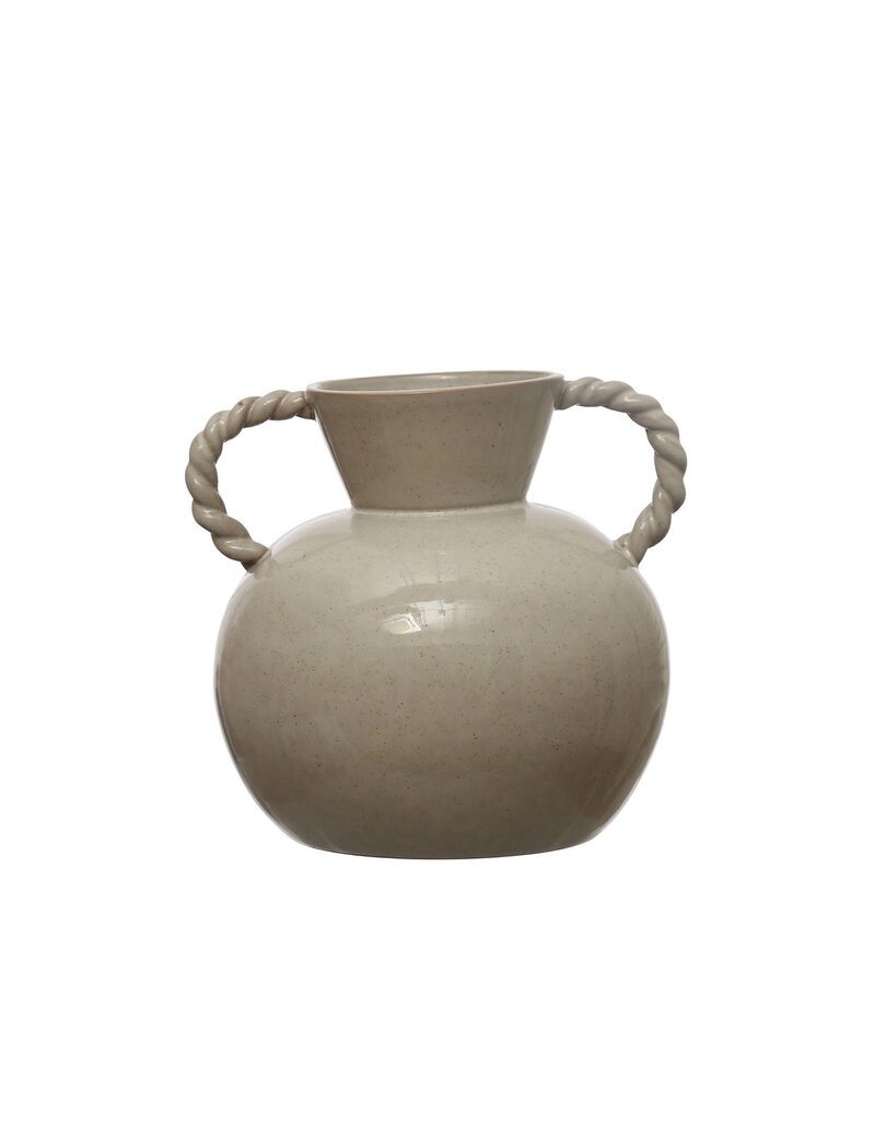 Stoneware Vase 9"H Reactive Glaze