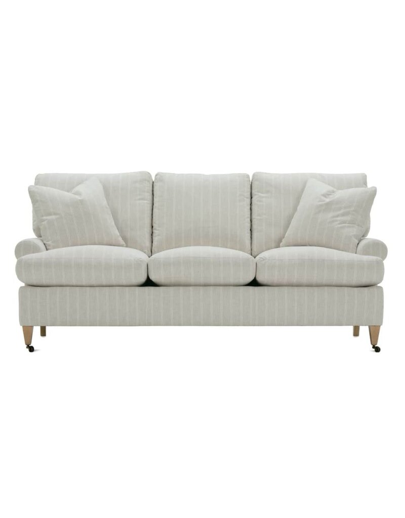 Robin Bruce Cadence Upholstered Sofa - Bliss/Putty Stripe Fab: RA252-75 Grade AA 82" L x 38" D
