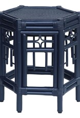 Rattan Wren Chippendale Rattan Side Table - Light Blue
