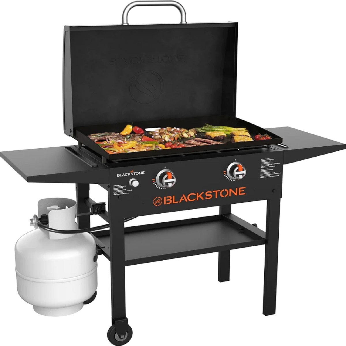 Blackstone 28” Griddle with Hood and Counter Height Shelves Spice