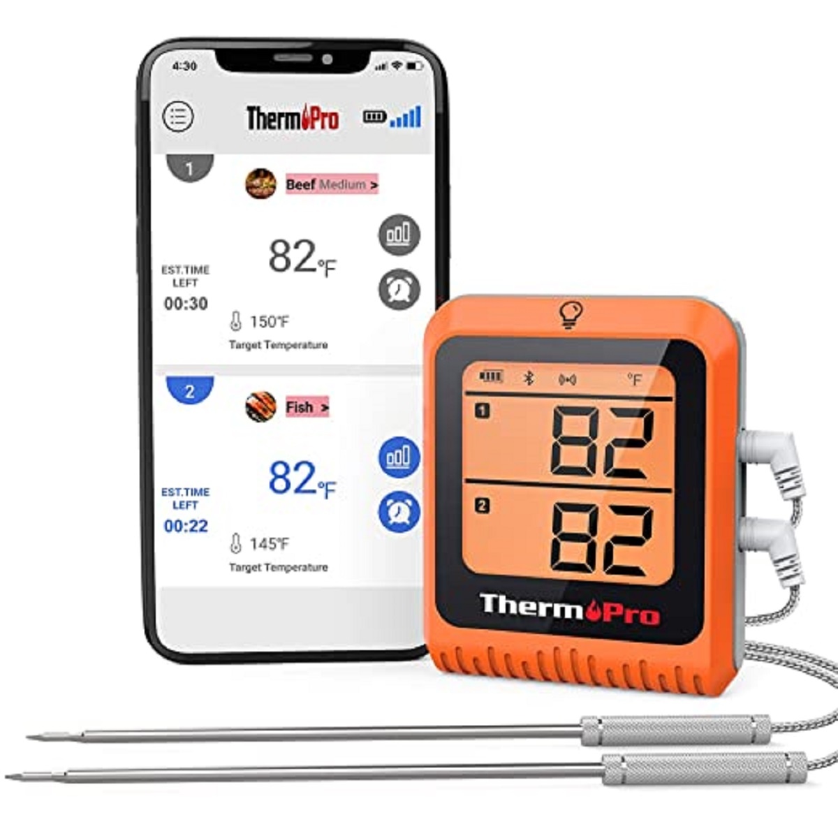 ThermoPro TP25 500ft Wireless Bluetooth Meat Thermometer w 4