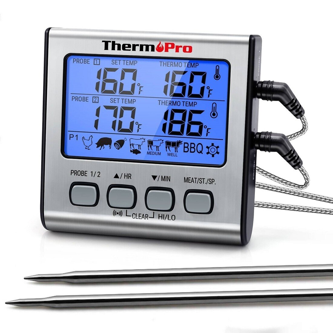 Thermo Pro Digital Food Thermometer w/ Dual Probes - Spice Boys BBQ Supply  House