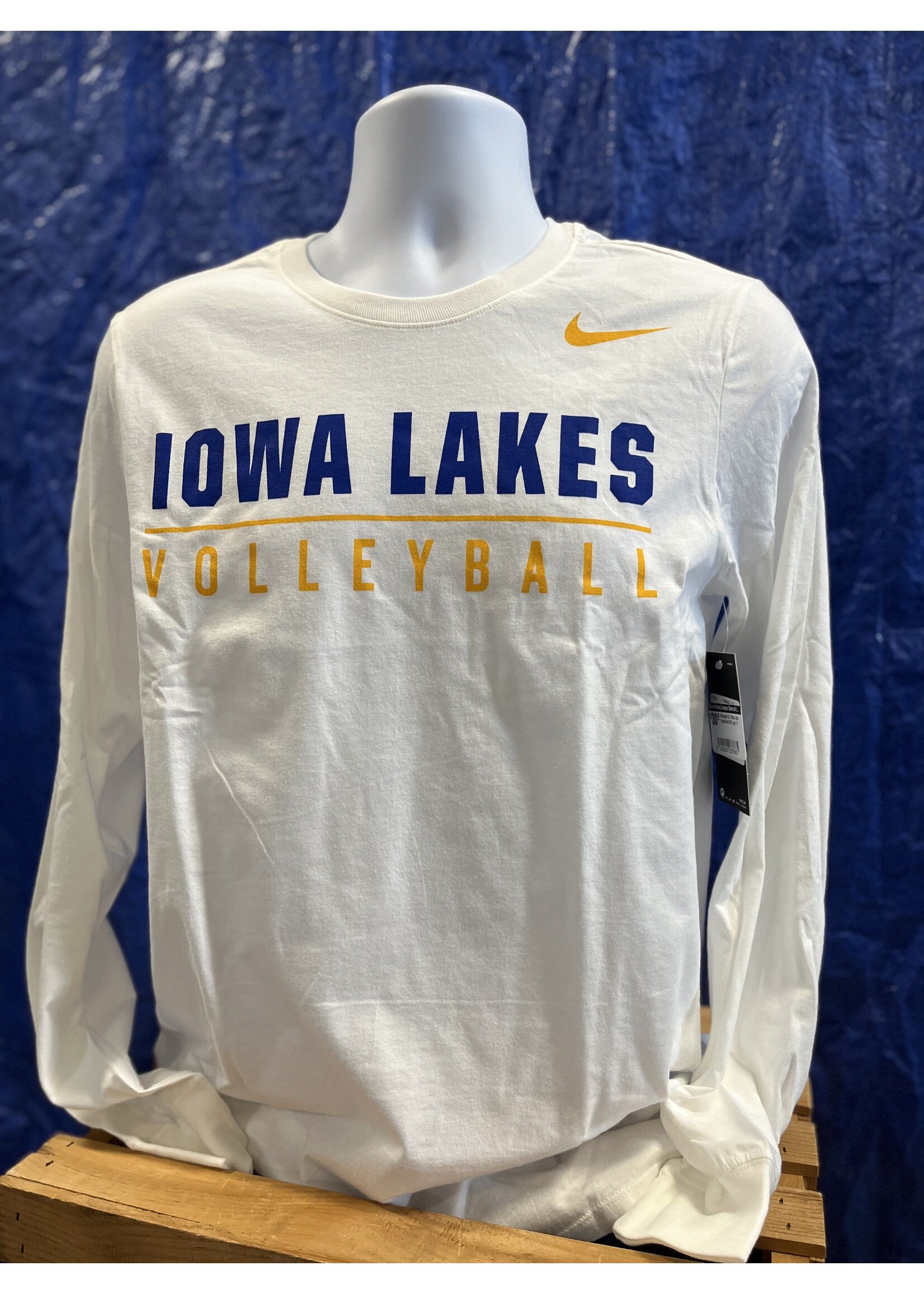 Nike Volleyball LS  White with Royal/Gold Old Logo