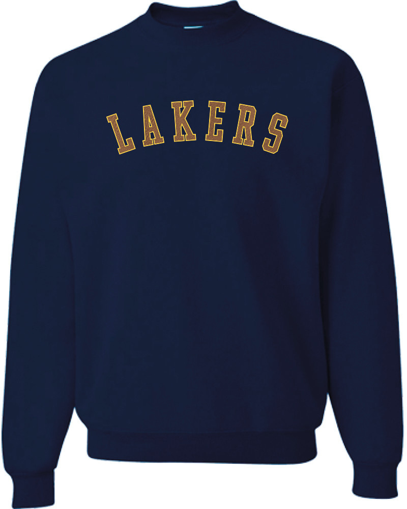 Lakers Leather Patch/Gold Crew Sweatshirt 2023 - Iowa Lakes Community ...