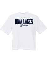Artisan Josie Crop Tee/White & Navy Iowa Lakes Lakers