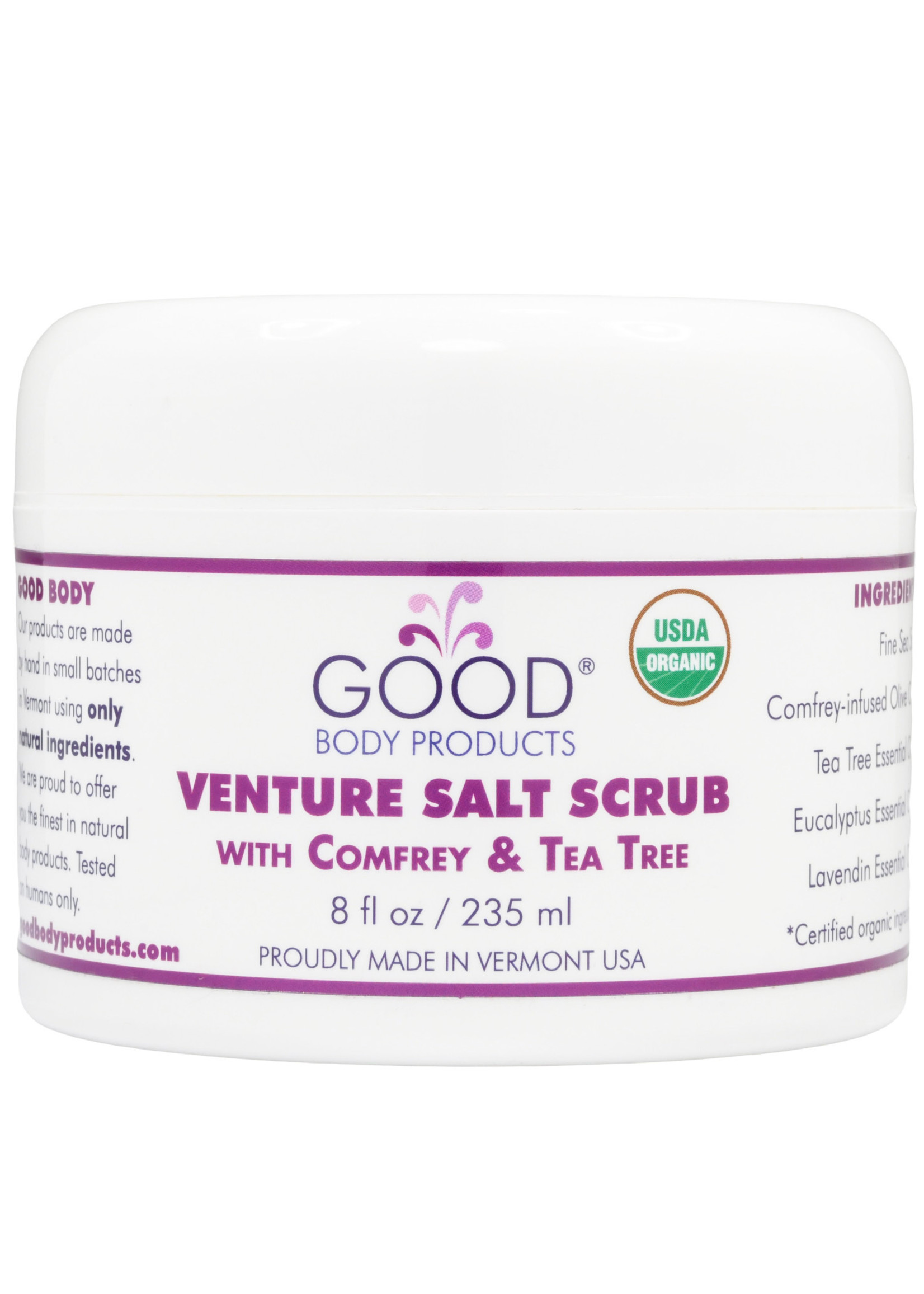 Good Body Products GBP, Venture Salt Scrub with Comfrey and Tea Tree, 8oz