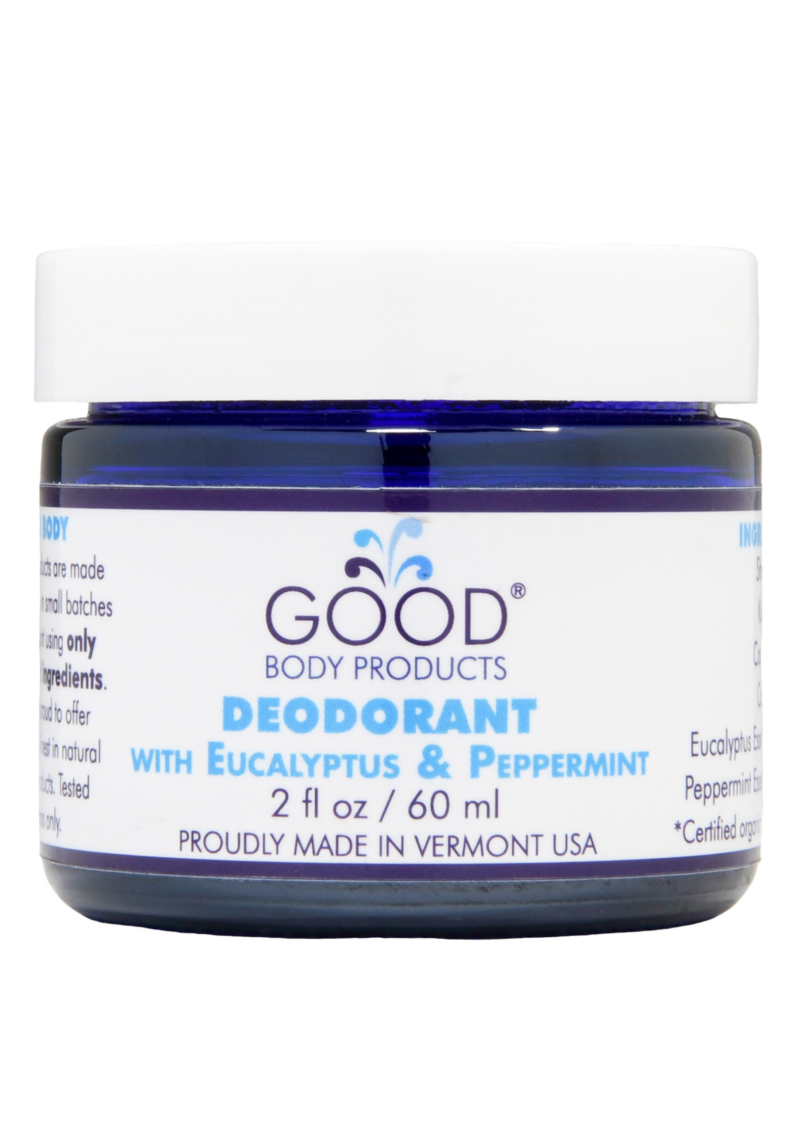 Good Body Products GBP, Deodorant with Eucalyptus and Peppermint, 2oz