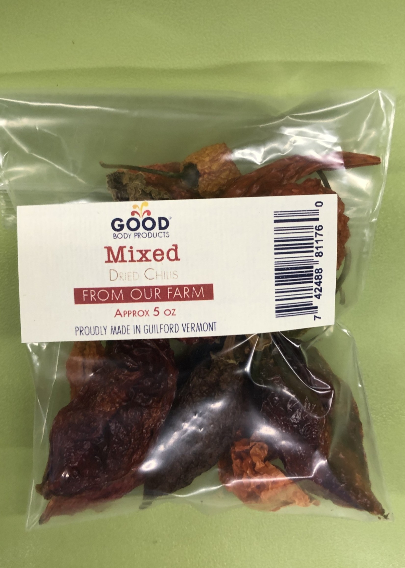 Good Body Products GBP, Dried Chilis, Mixed, 5oz