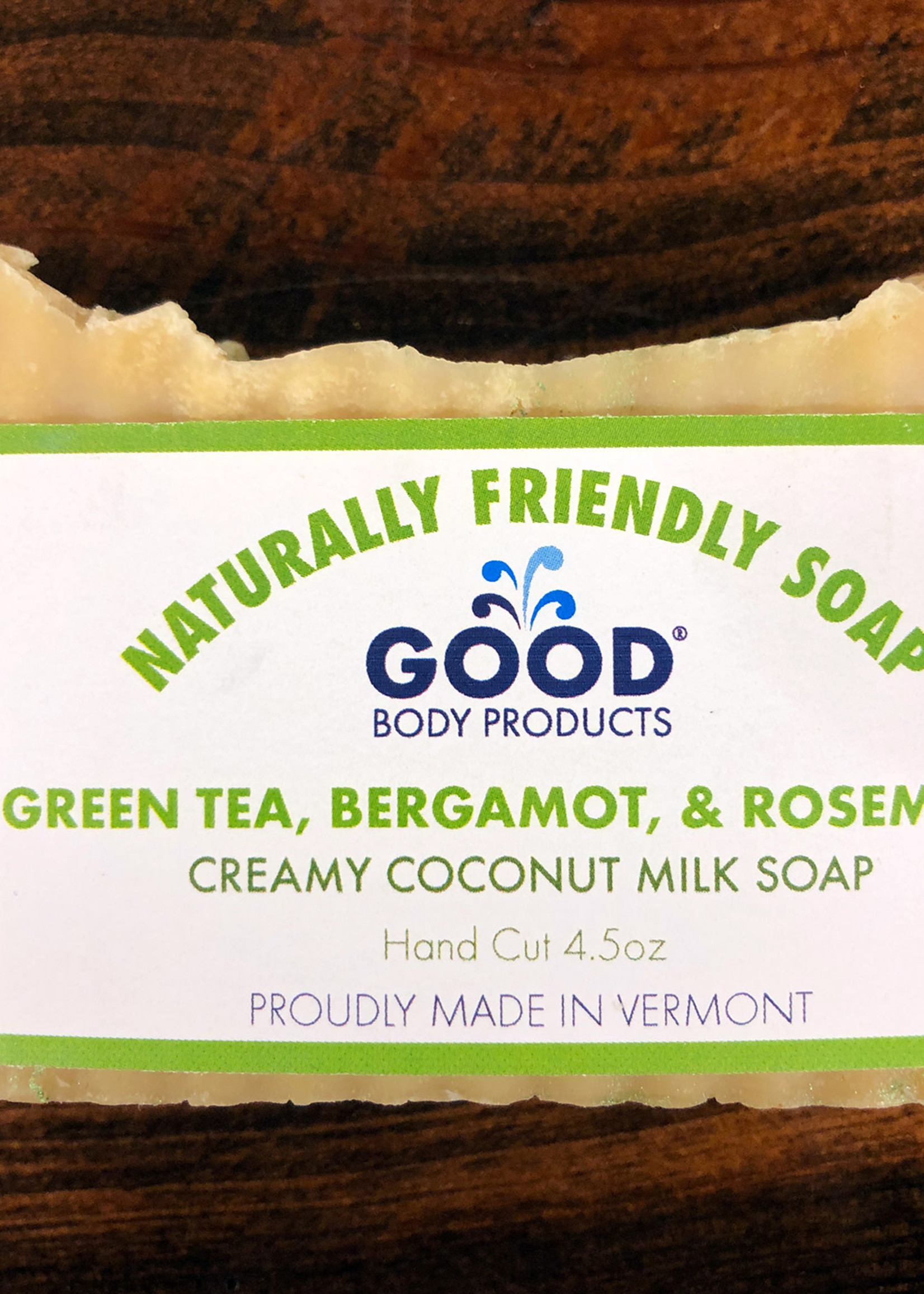 Good Body Products GBP, Soap, Green Tea, Bergamot, and Rosemary Coconut Milk Soap, 4.5oz