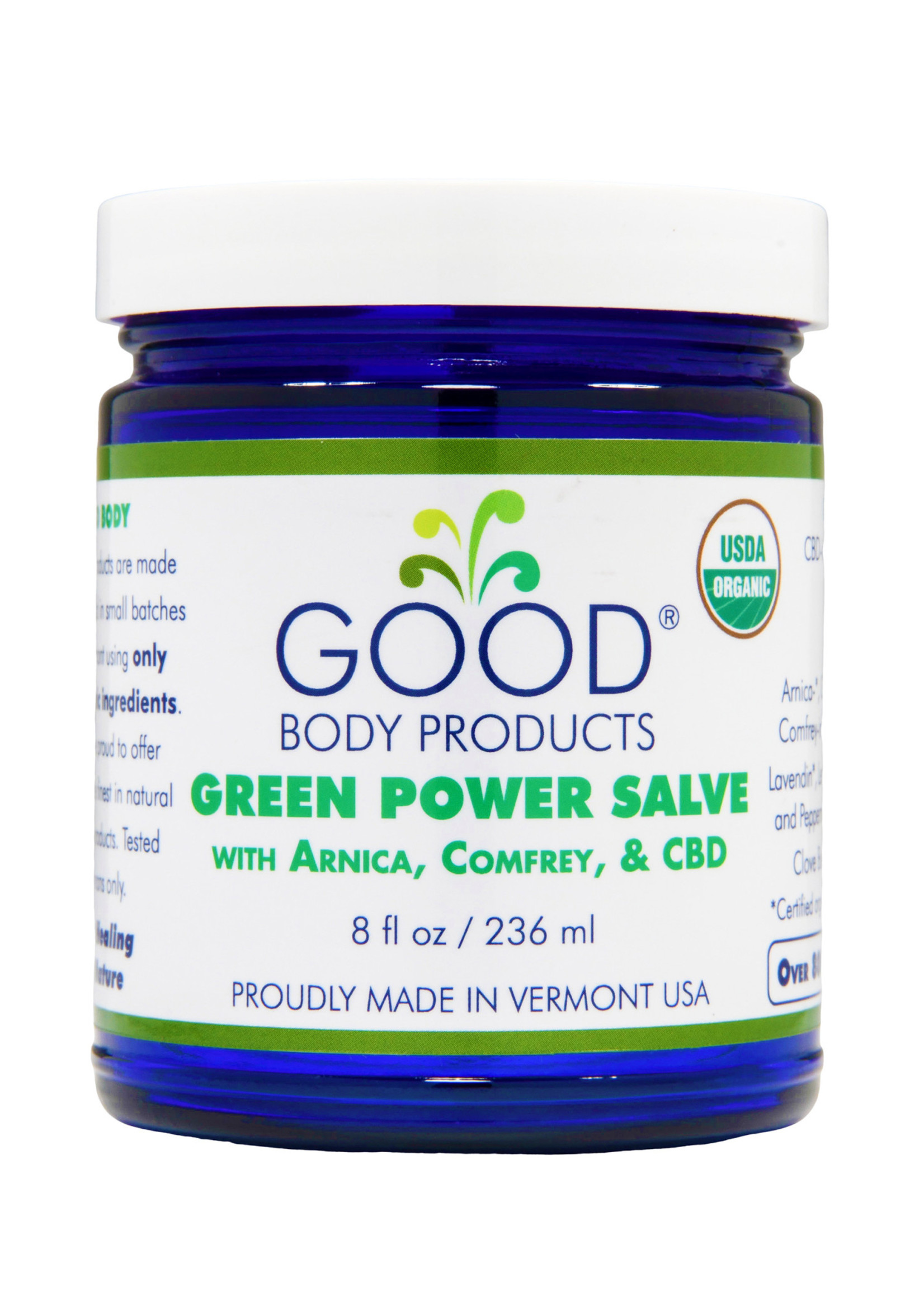 Good Body Products GBP, Green Power Salve PRO with Arnica, Comfrey, and CBD, 8oz