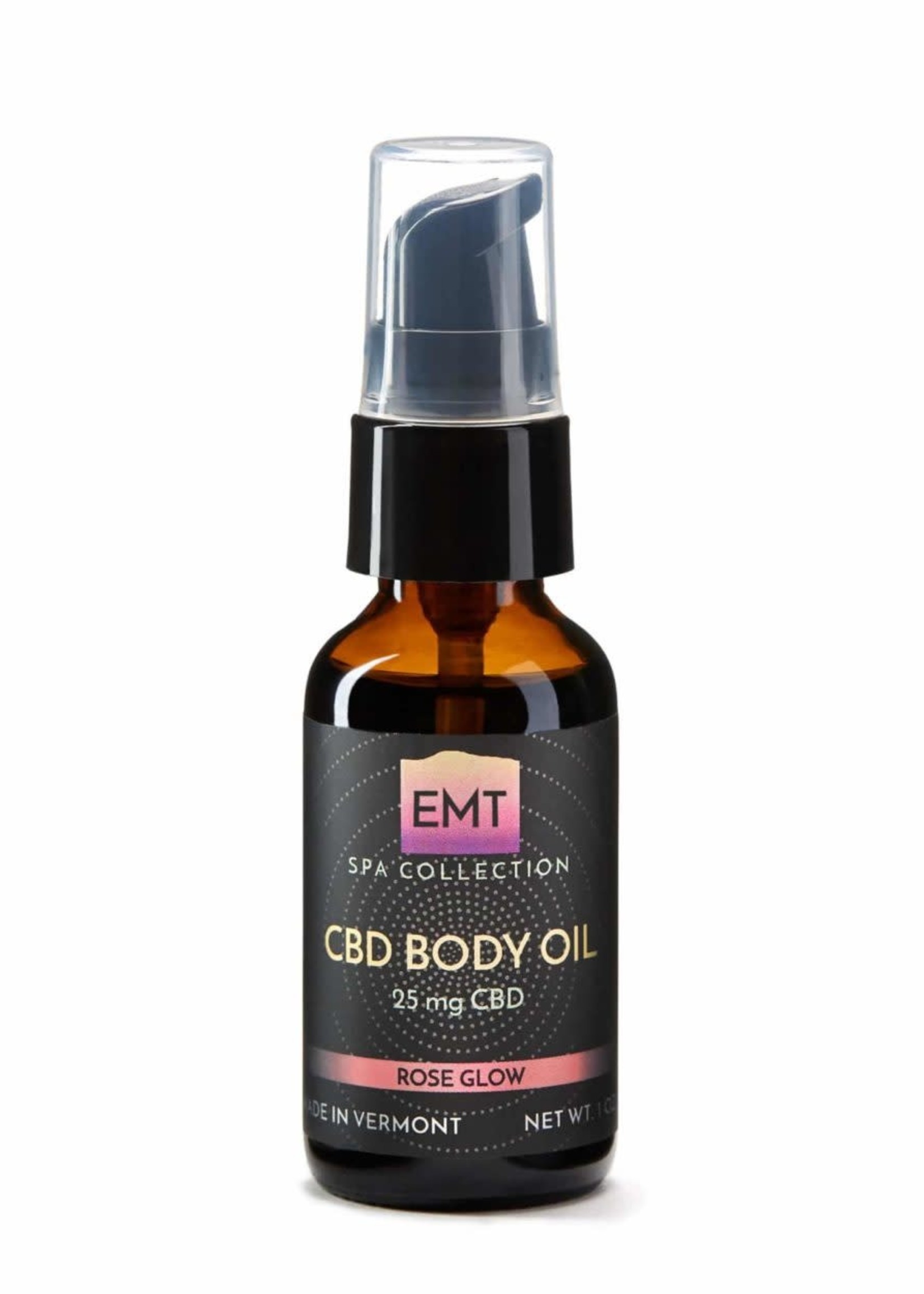Elmore Mountain Therapeutics EMT, CBD Body Oil, 25mg, Rose Glow, 1oz