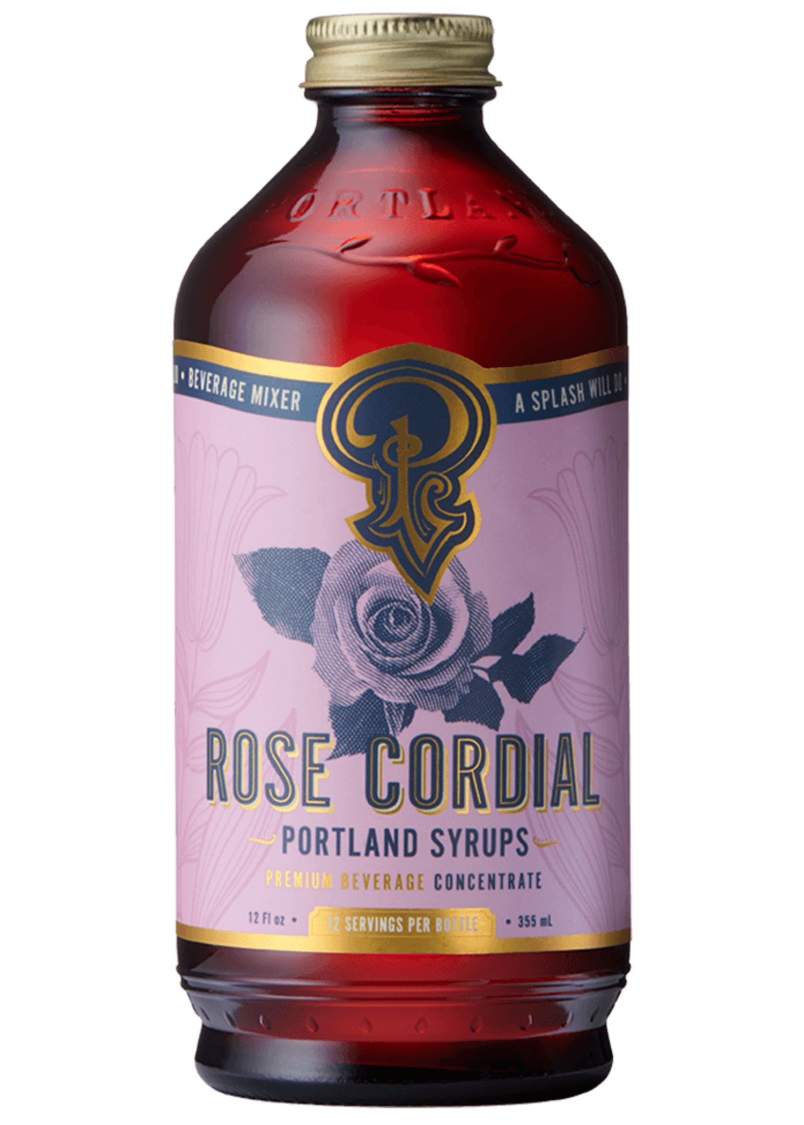 Portland Syrups Portland Syrups, Rose Cordial Concentrate Syrup, 12oz