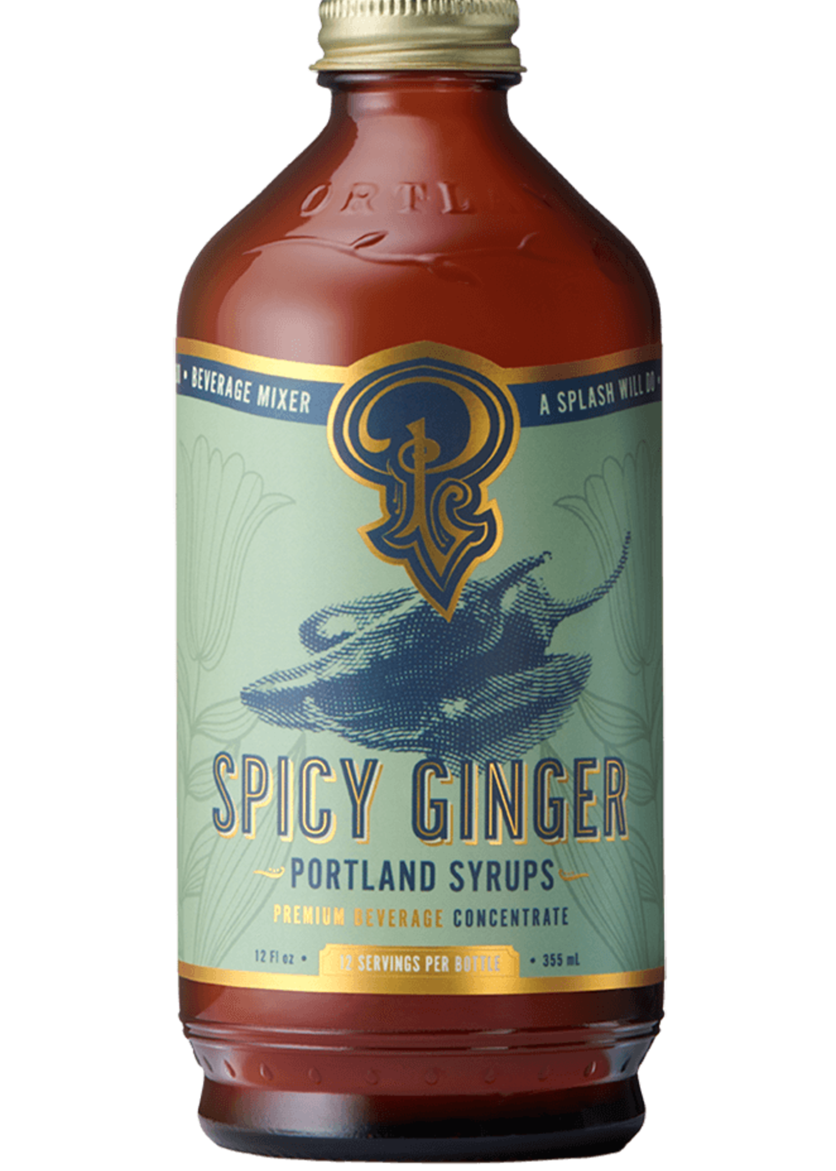 Portland Syrups Portland Syrups, Spicey Ginger Concentrate Syrup, 12oz
