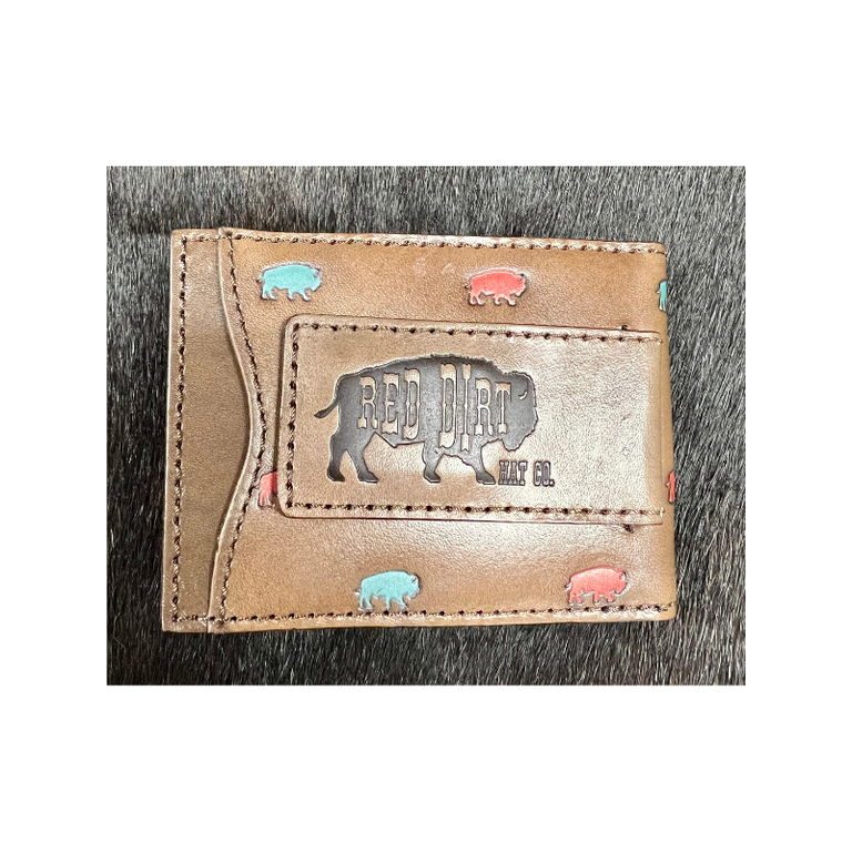 Red Dirt Hat Co Red Dirt Hat Co Bifold Card Case With Bison Pattern