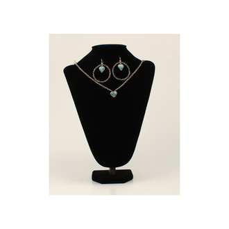 Silver Strike Silver Strike Turquoise Heart Pendant Set
