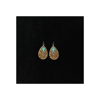 Blazin Roxx Blazin Roxx Leather Cross Earrings