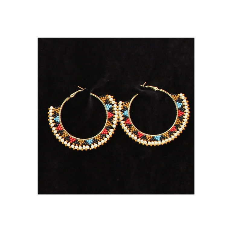 Silver Strike Silver Strike Hoop Beaded Earrings