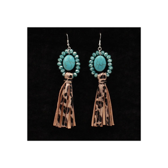 Silver Strike Silver Strike Leopard and Turquoise Earrings