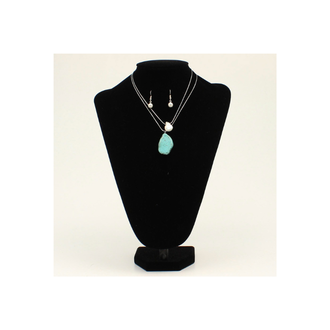 Silver Strike Silver Strike Double Strand Turquoise Set