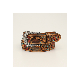 Ariat Ariat Horse Hair With Underlay Flowers Belt