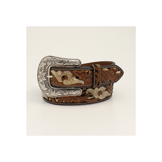 Nocona Nocona Cutout Flower Pattern Leather Belt