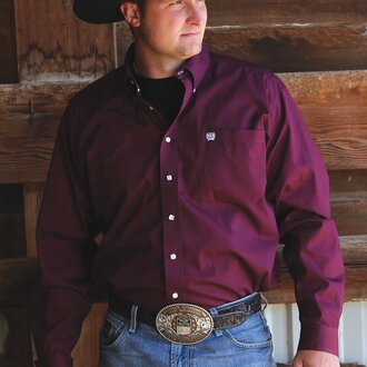 Cinch Cinch L/S Burgundy  Shirt