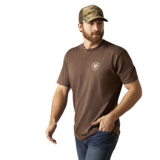 Ariat Ariat Tonal Flag Tshirt - Brown Heather