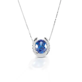 Kelly Herd Kelly Herd Blue Stone Horseshoe Necklace