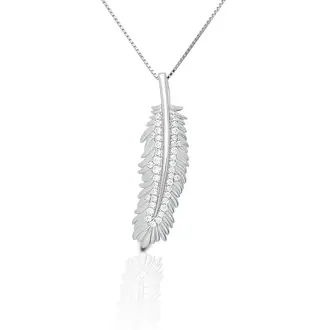 Kelly Herd Kelly Herd Shimmering Feather Pendant Necklace