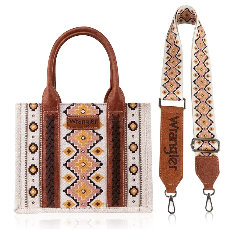 Montana West Inc Wrangler Southwest Print Small Canvas Tote/Crossbody