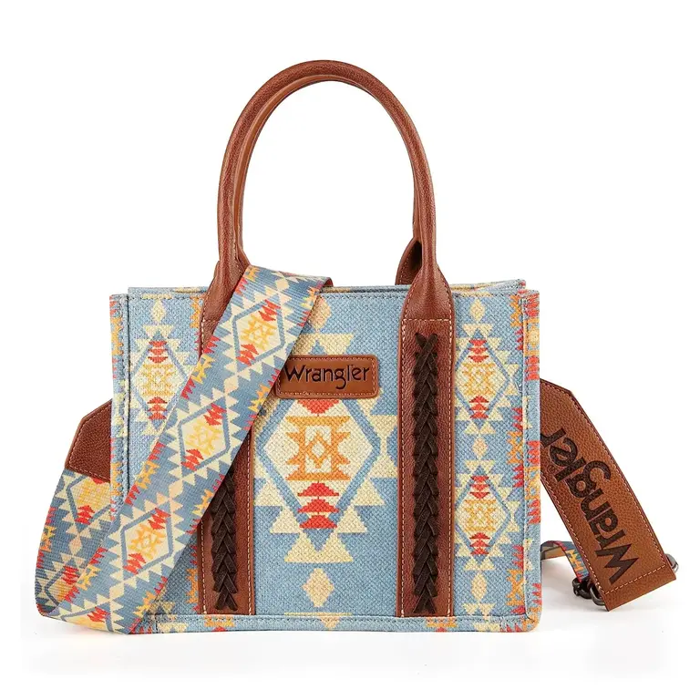 Montana West Inc Wrangler Southwest Print Small Canvas Tote/Crossbody