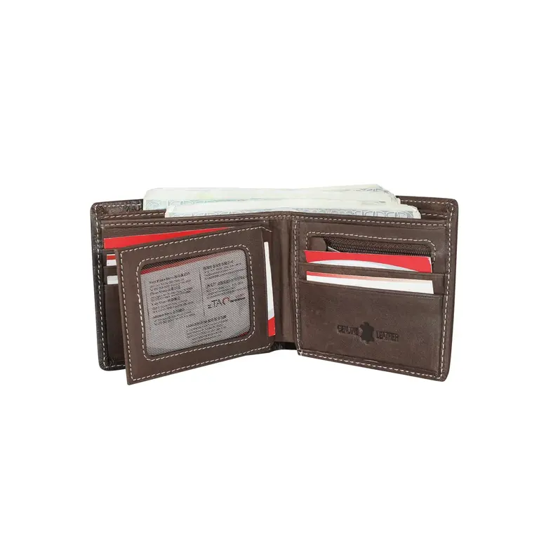 Montana West Inc Montana West Leather Collection Bifold Wallet - Coffee