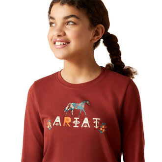 Ariat Ariat Blossom Pony L/S Tshirt - Fired Brick