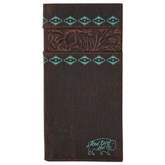 Red Dirt Hat Co Red Dirt Hat Co Tooled Accent With Turquoise Design - Rodeo Wallet