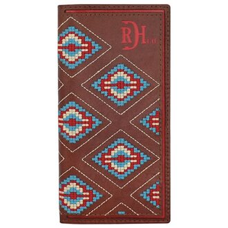 Red Dirt Hat Co Red Dirt Hat Co Tooled Aztec Needlepoint Rodeo Wallet