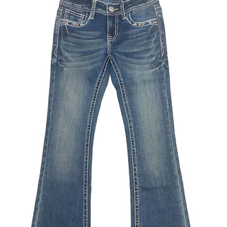 Grace in LA Grace In LA Fleur-De-Lis Pocket Jeans