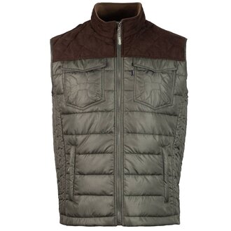 Hooey Hooey Packable Full Zip Vest - Olive With Brown Yoke