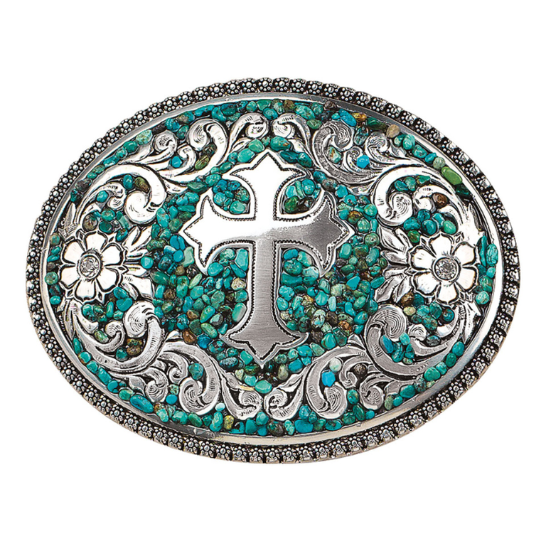 Blazin Roxx Blazin Roxx Cross Turquoise Buckle