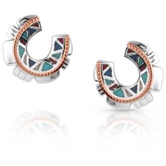 Montana Silversmiths Montana Silversmiths Western Mosaic Horseshoe Earrings