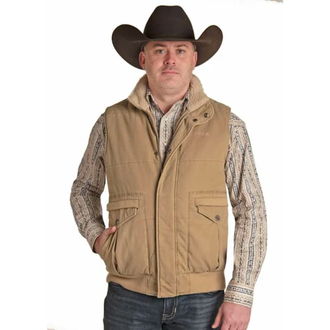 Powder River Powder River Cotton Vest Conceal Carry - Tan