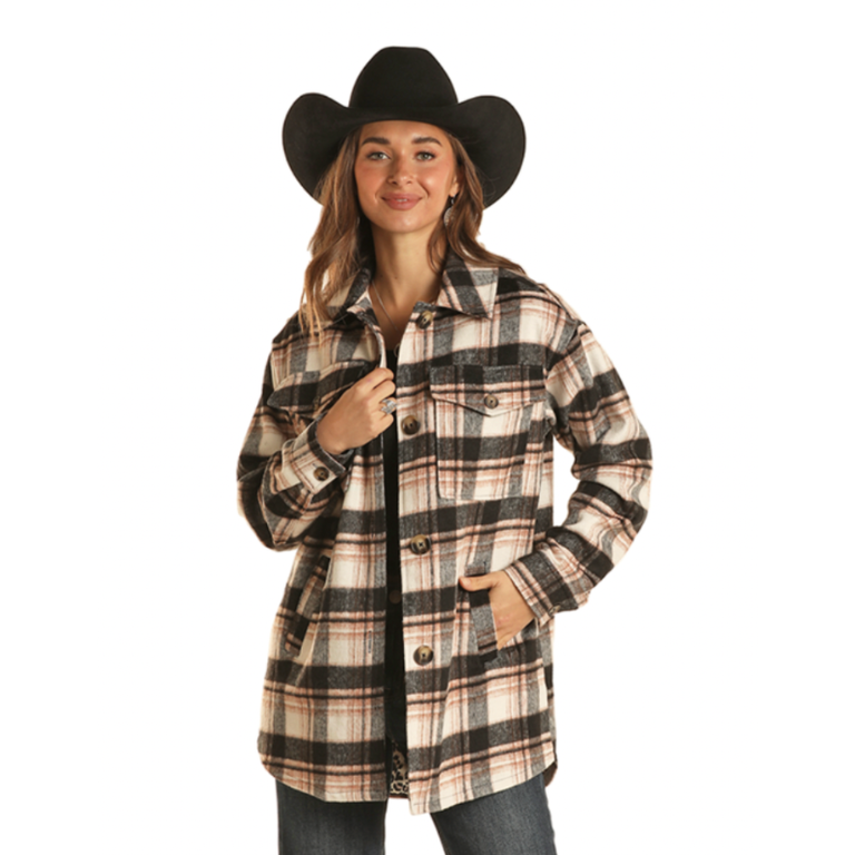 Rock and Roll Rock And Roll Plaid Coat - Black/Tan
