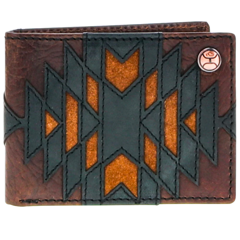 Hooey Hooey Kai Black, Brown And Tan Patchwork Leather Front Pocket Bifold Wallet