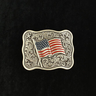 Nocona Nocona Rectangle American Flag Buckle