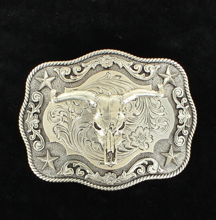 Nocona Nocona Rectangle Steer Skull Buckle