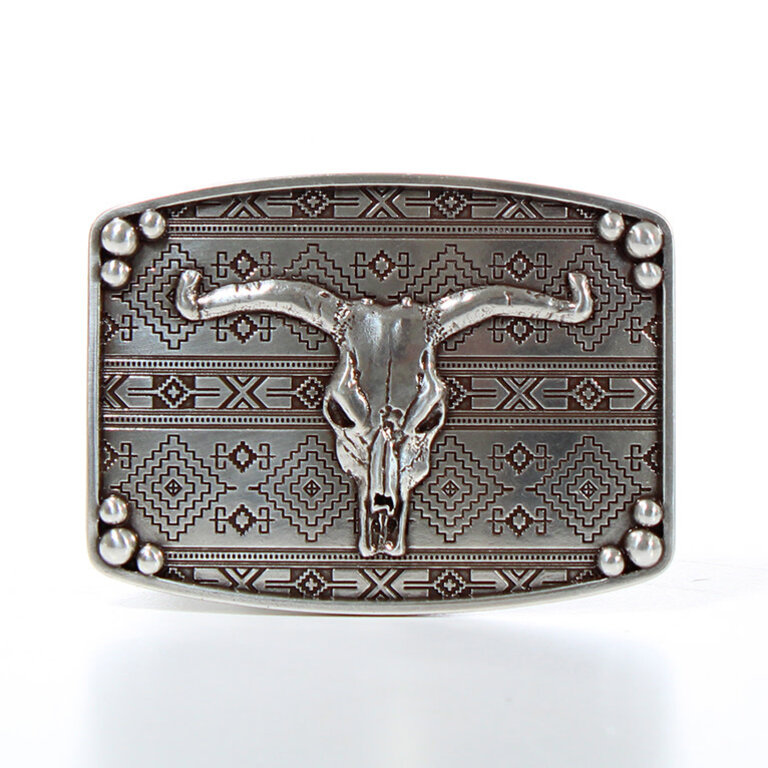 Nocona Nocona Rectangle Aztec Skull Buckle