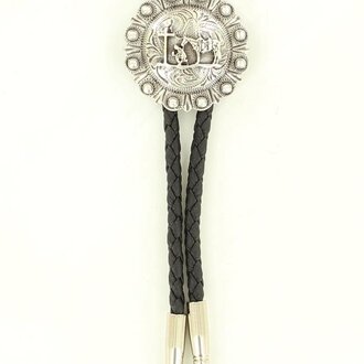 Double S Bolo Tie Praying Cross