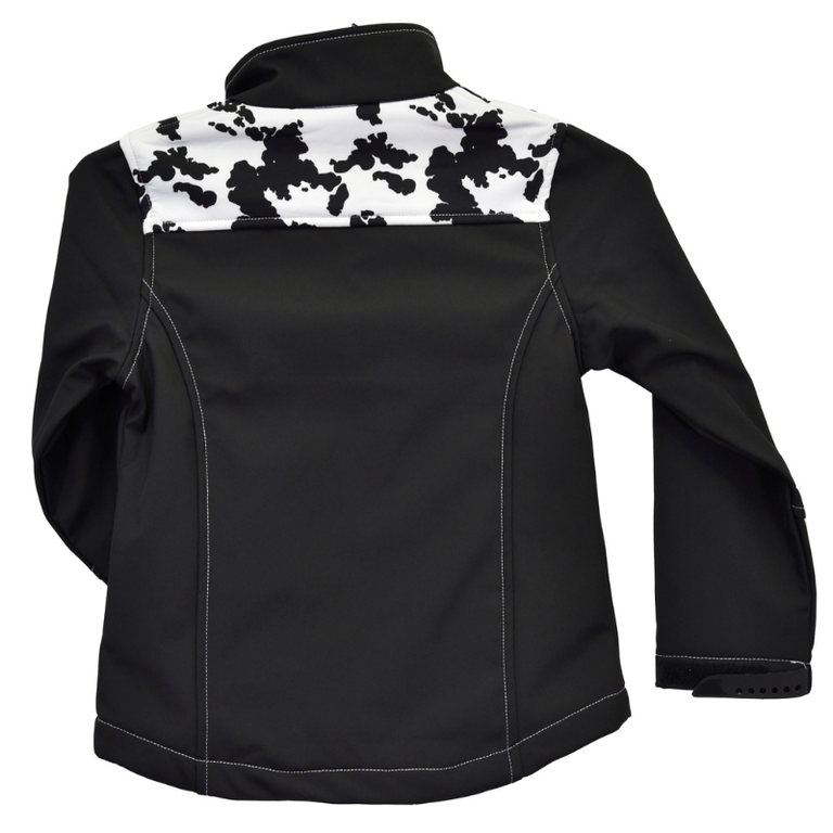 Cowgirl Hardware Cowgirl Hardware Cowprint Yoke Poly Shell  Jacket - Jet Black - Youth
